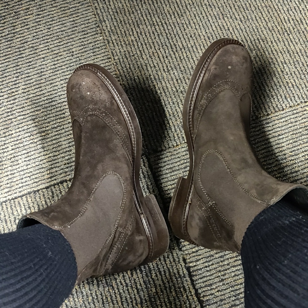 Size 37 - Guja milano italian brown suede leather 37 wingtip brogue boot bootie